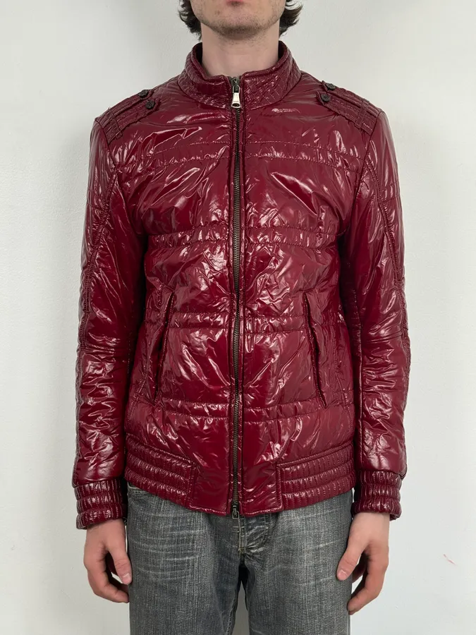 2000s Daniele Alessandrini Bordeaux British Puffer Jacket - Image 2