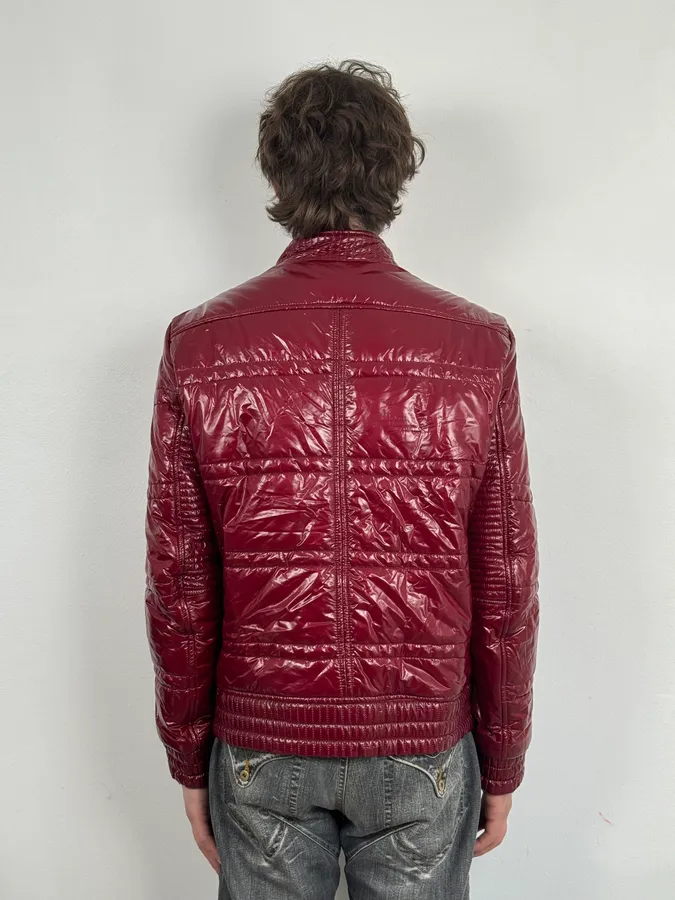 2000s Daniele Alessandrini Bordeaux British Puffer Jacket - Image 3
