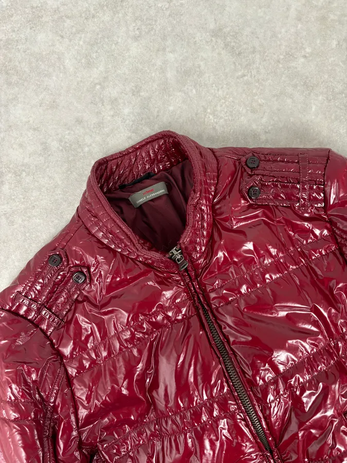 2000s Daniele Alessandrini Bordeaux British Puffer Jacket - Image 4