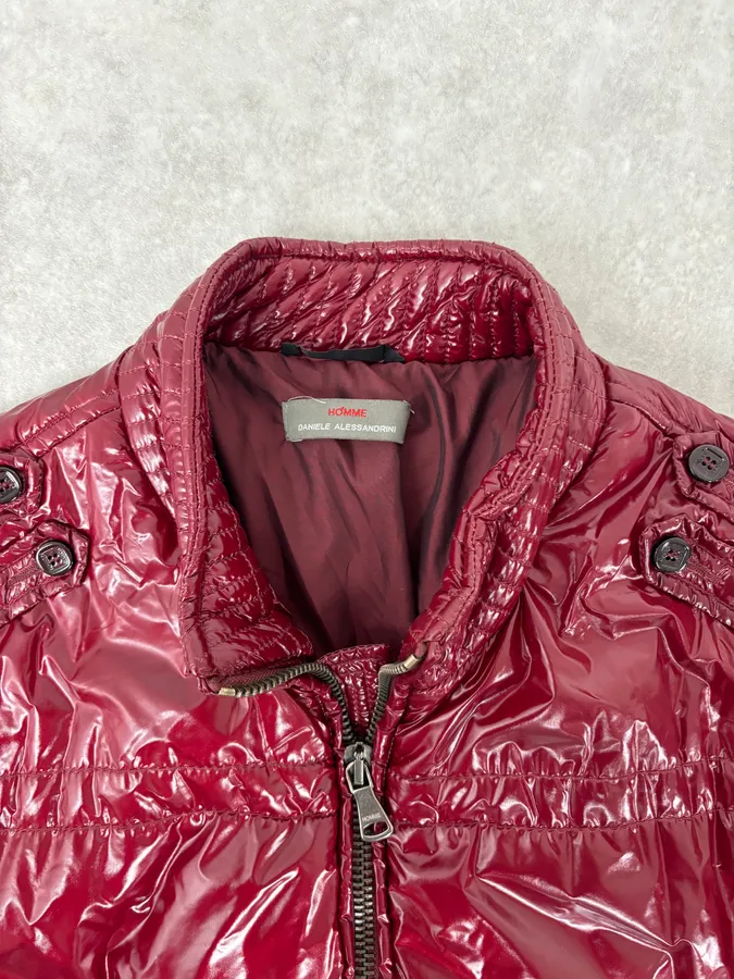 2000s Daniele Alessandrini Bordeaux British Puffer Jacket - Image 8