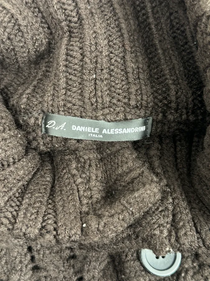 2000s Daniele Alessandrini Brown Wool Buttoned Sweater - Image 8