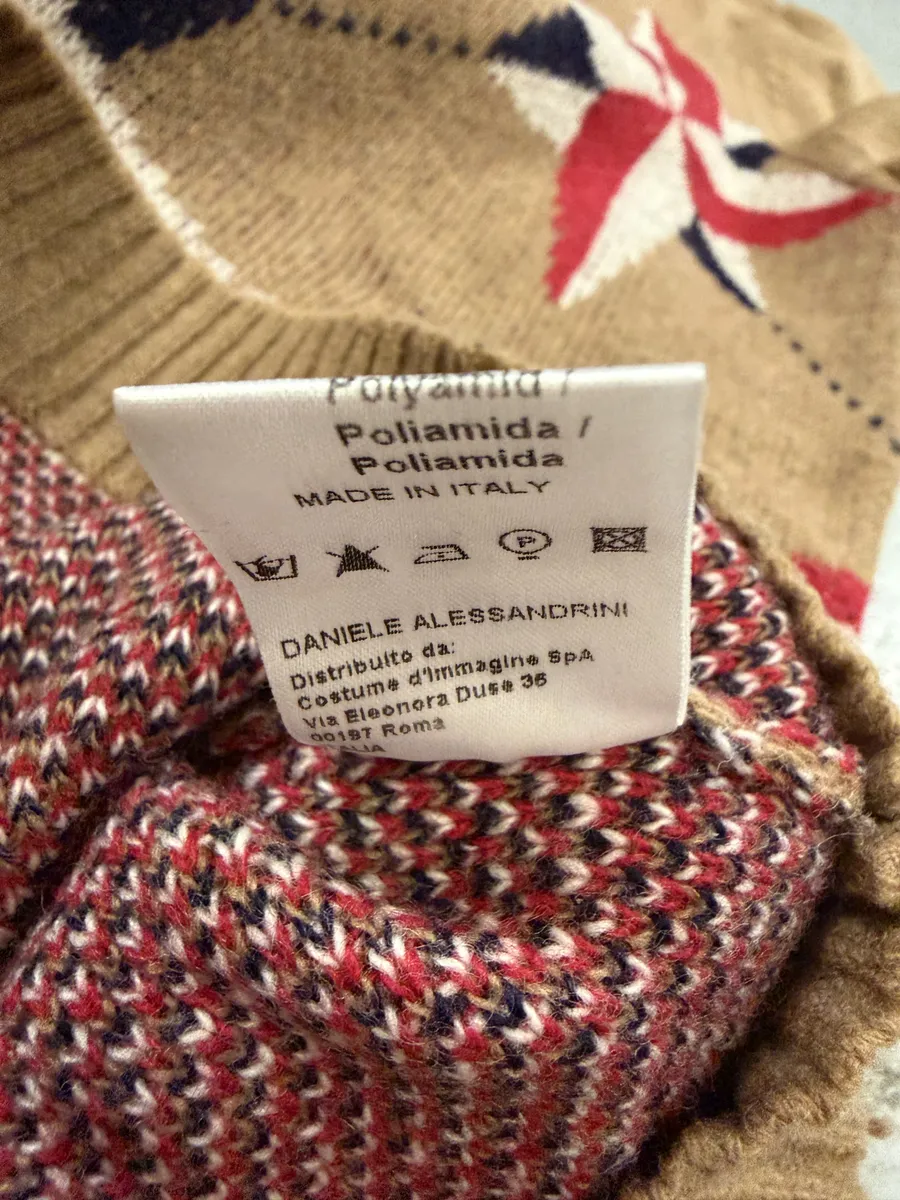 2000s Daniele Alessandrini Camel Wool Stars Propaganda Sweater - Image 5