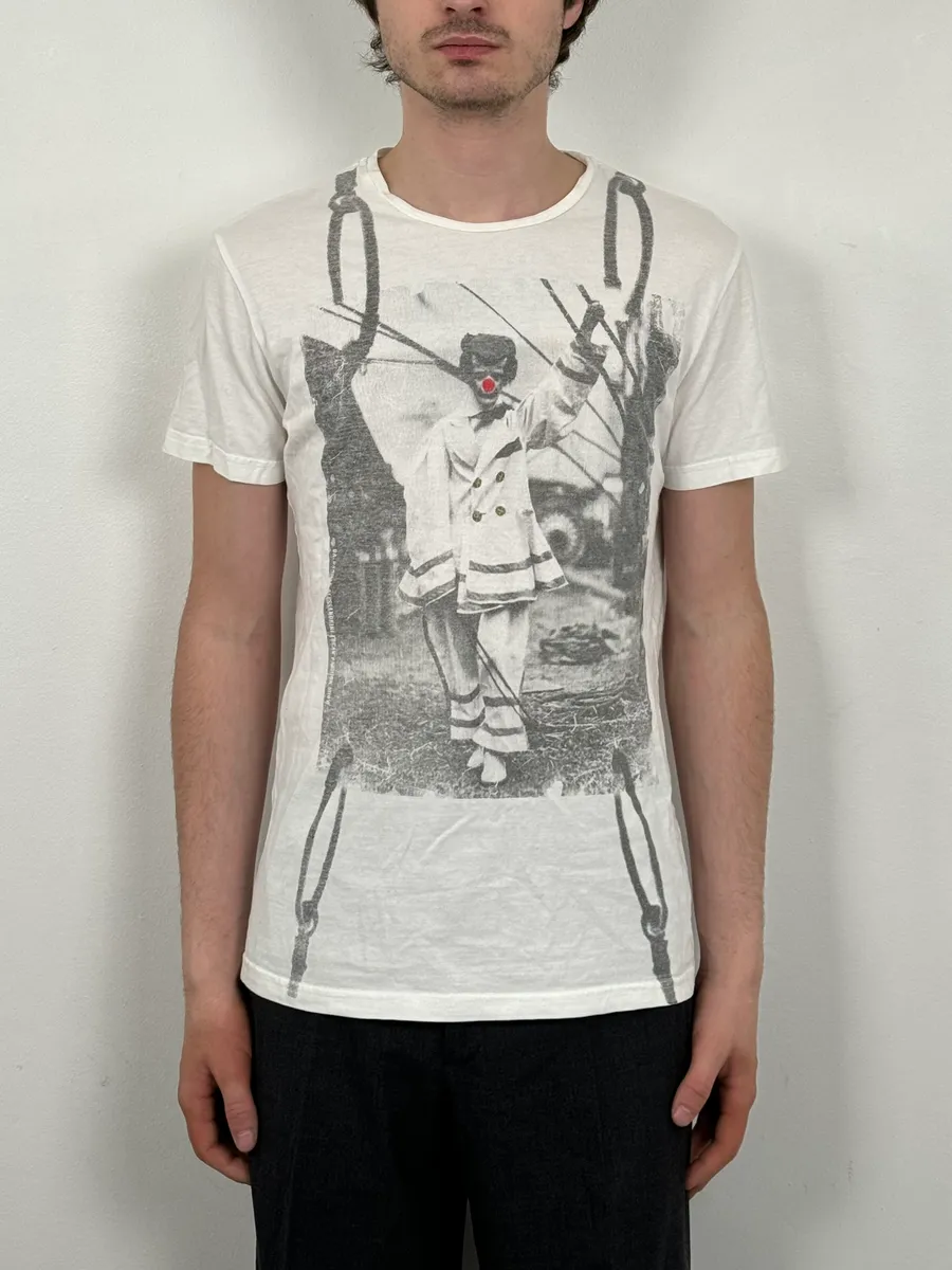2000s Daniele Alessandrini Clow White T-Shirt - Image 2
