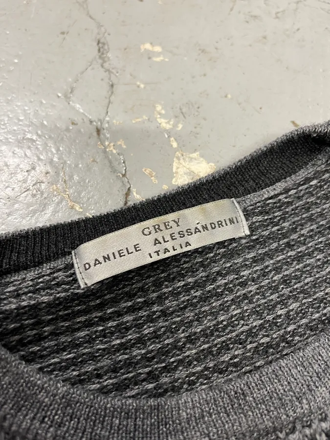2000s Daniele Alessandrini Destroyed Grey Wool Sweater - Image 8
