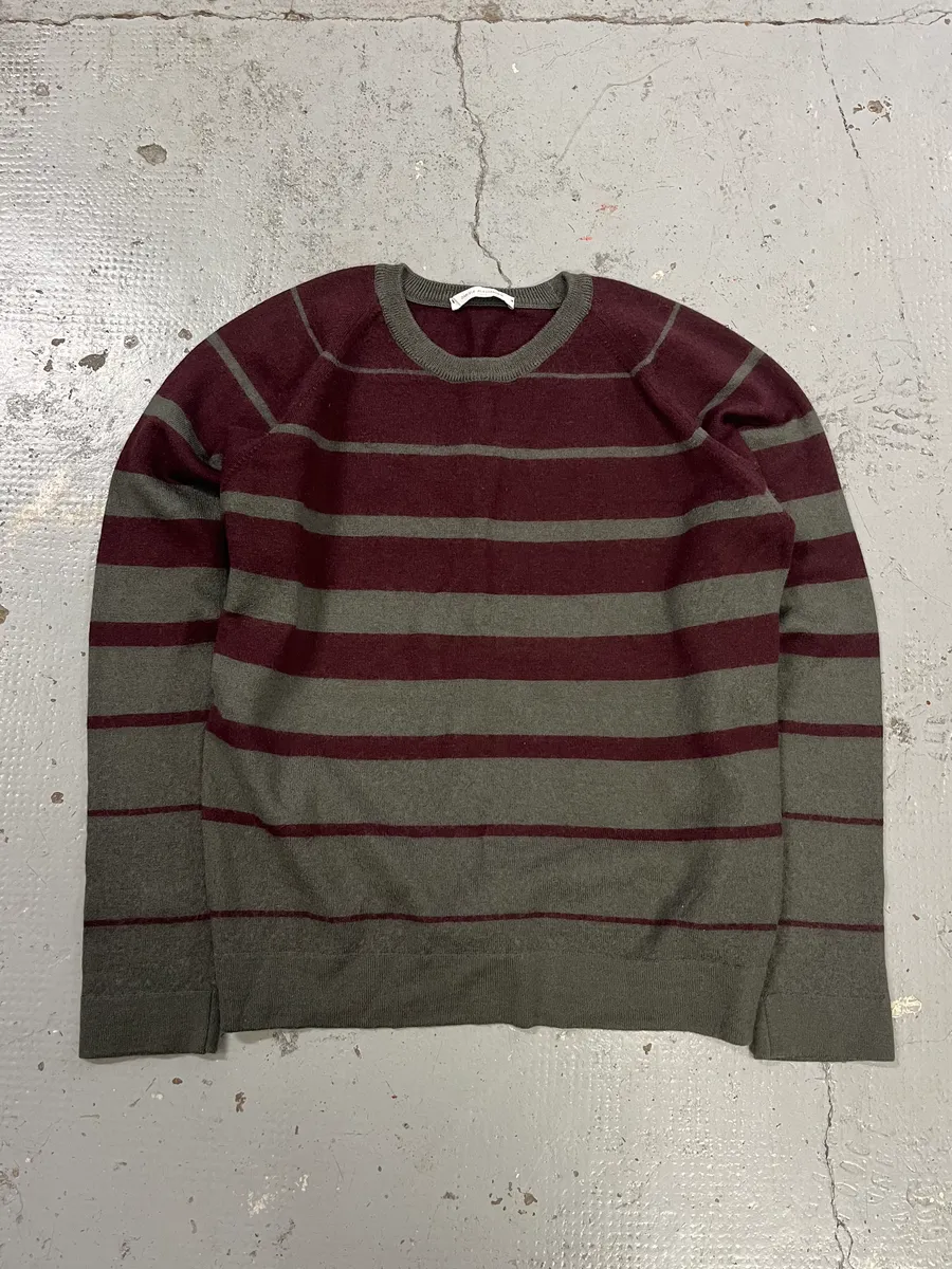 2000s Daniele Alessandrini Grey & Purple Wool Sweater