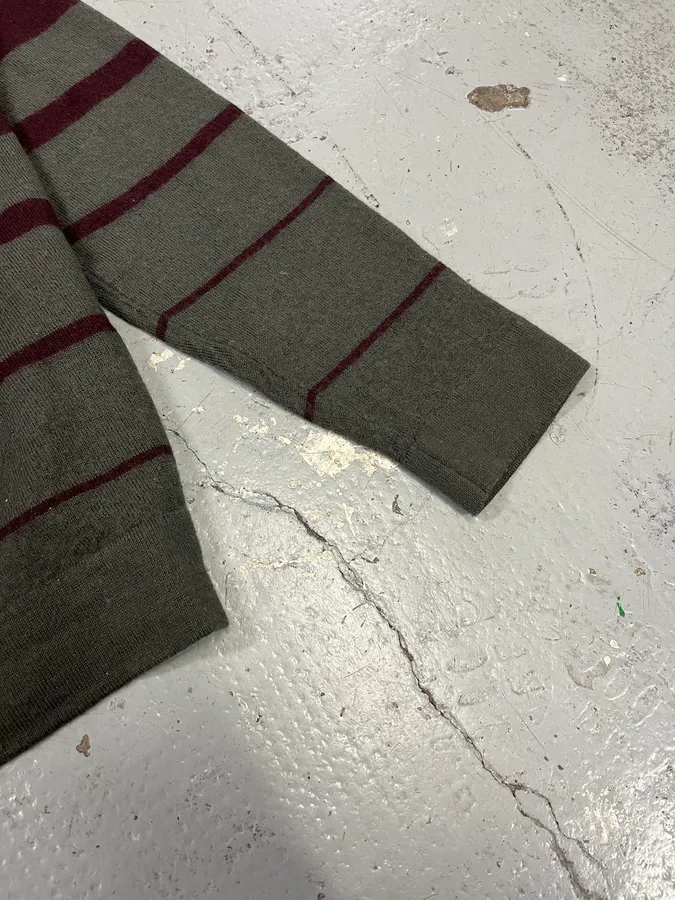 2000s Daniele Alessandrini Grey & Purple Wool Sweater - Image 6