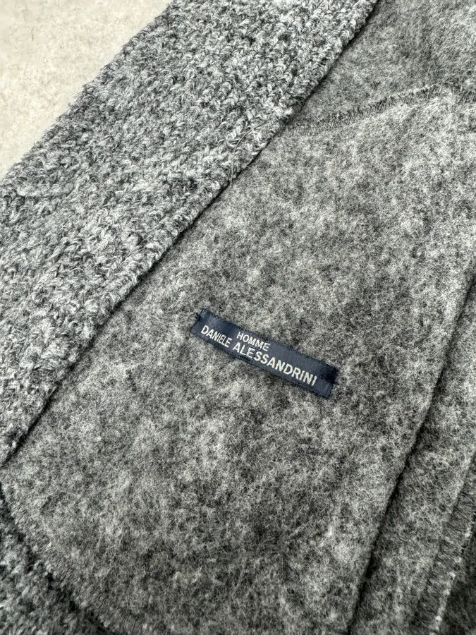 2000s Daniele Alessandrini Grey Wool Hooded Peacoat Jacket - Image 10
