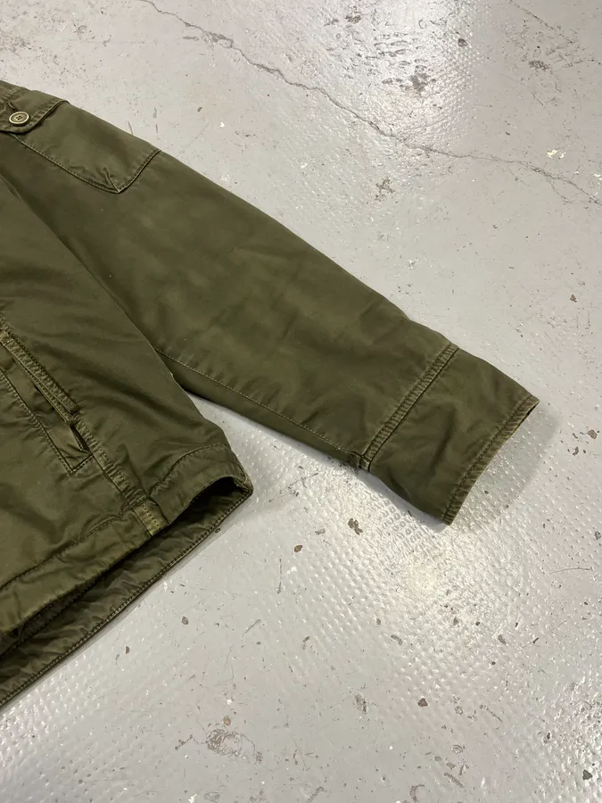 2000s Daniele Alessandrini Military Green Multi Pockets Faux Fur Jacket - Image 7