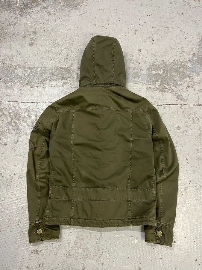 2000s Daniele Alessandrini Military Green Multi Pockets Faux Fur Jacket - Image 8