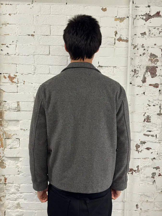 2000s Daniele Alessandrini Multi-Pockets Grey Wool Jacket - Image 3