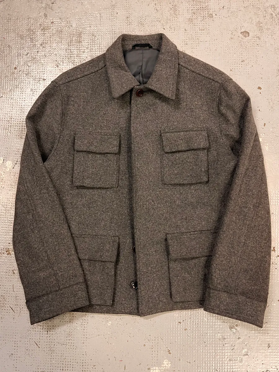 2000s Daniele Alessandrini Multi-Pockets Grey Wool Jacket - Image 4