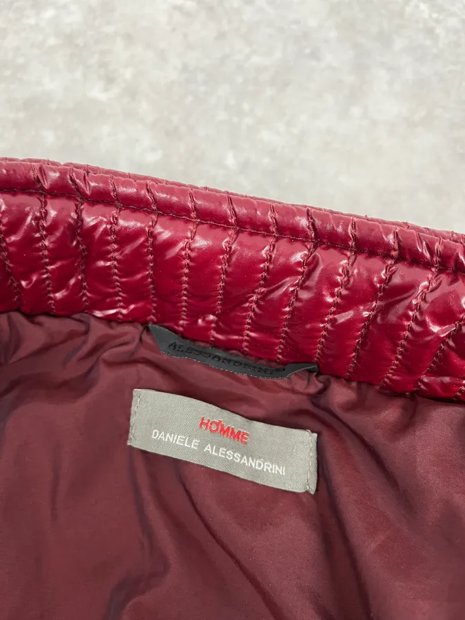 2000s Daniele Alessandrini Red Puffer Jacket - Image 9