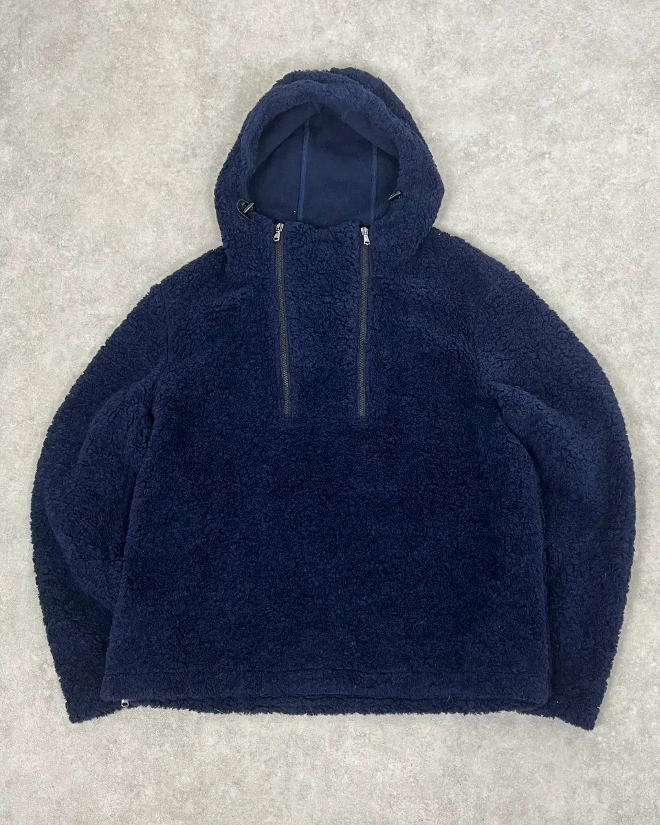 2000s Daniele Alessandrini Sherpa Double Zip Navy Jacket