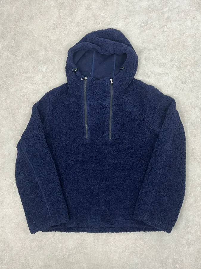 2000s Daniele Alessandrini Sherpa Double Zip Navy Jacket - Image 5