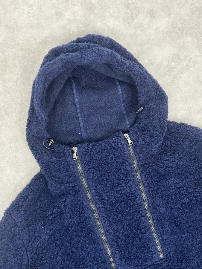 2000s Daniele Alessandrini Sherpa Double Zip Navy Jacket - Image 6