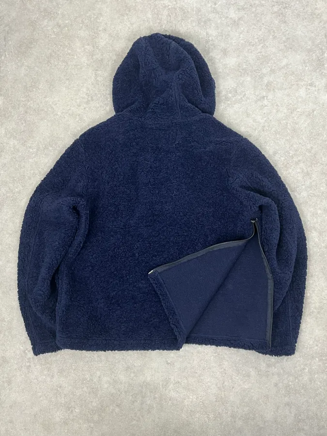 2000s Daniele Alessandrini Sherpa Double Zip Navy Jacket - Image 9