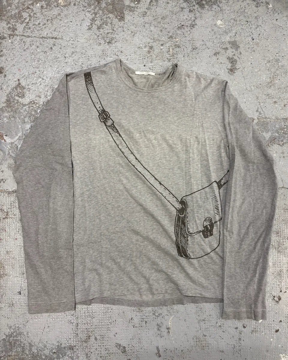 2000s Daniele Alessandrini Shoulder Bag Print Grey Longsleeves