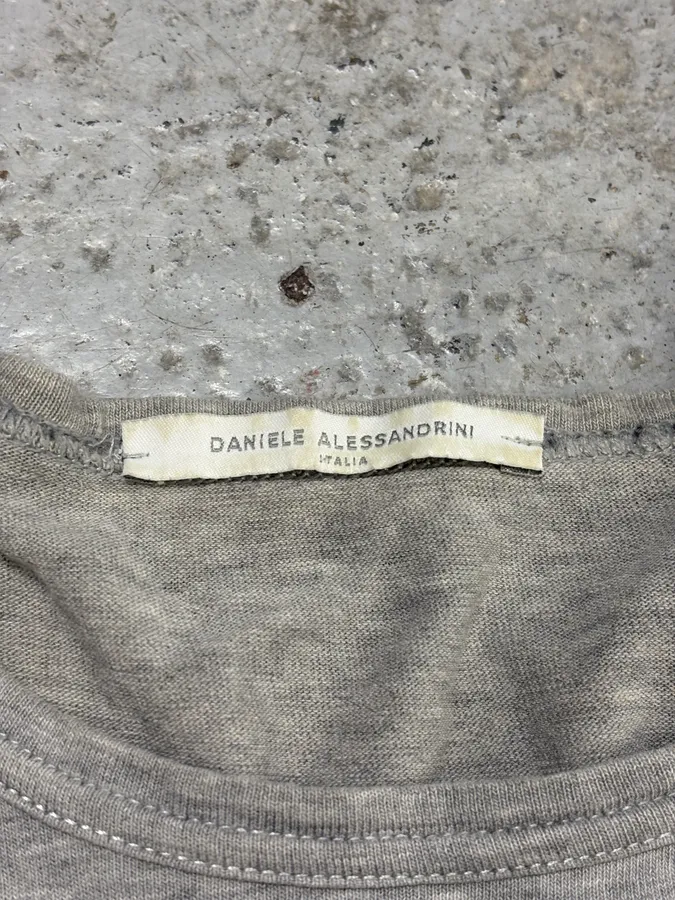 2000s Daniele Alessandrini Shoulder Bag Print Grey Longsleeves - Image 7