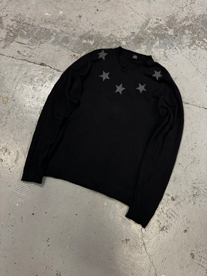 2000s Daniele Alessandrini Stars Black Longsleeves - Image 3