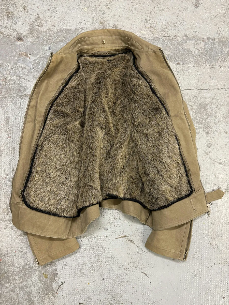 2000s David Meyer Beige Bomber Premium Jacket - Image 8