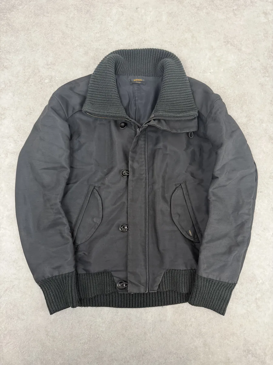 2000s Diesel Black Buttoned Caban Jacket