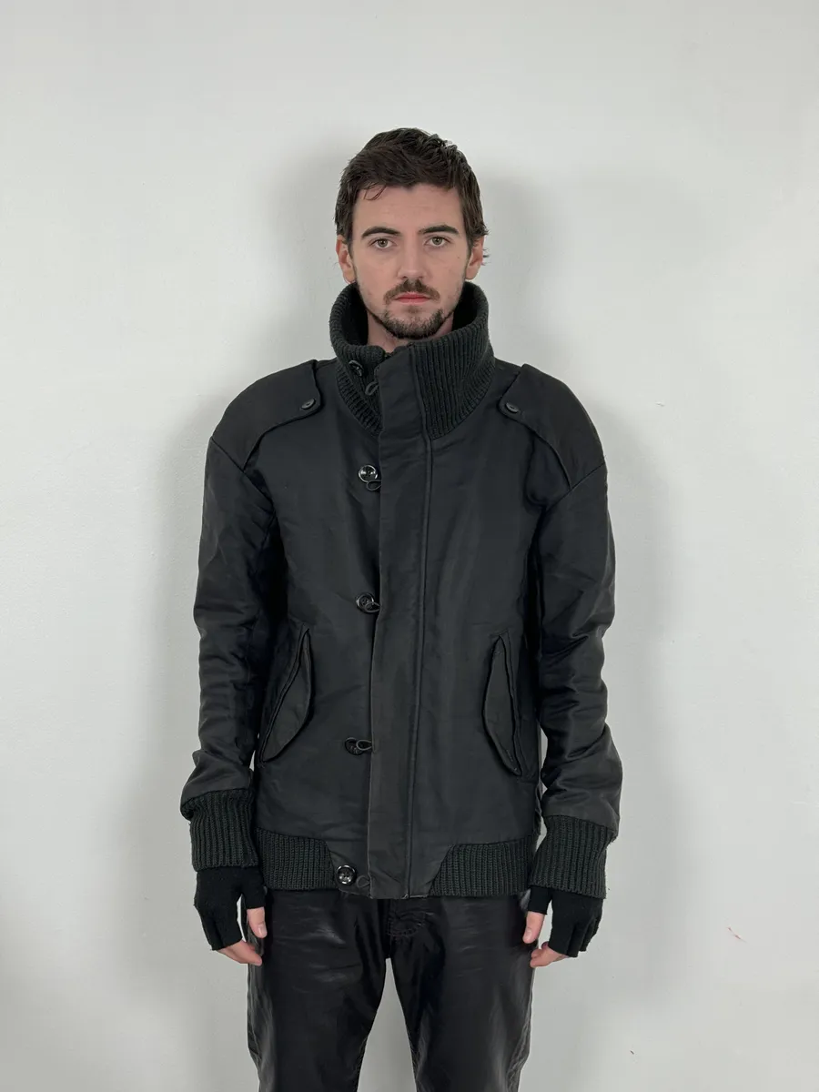 2000s Diesel Black Buttoned Caban Jacket - Image 2