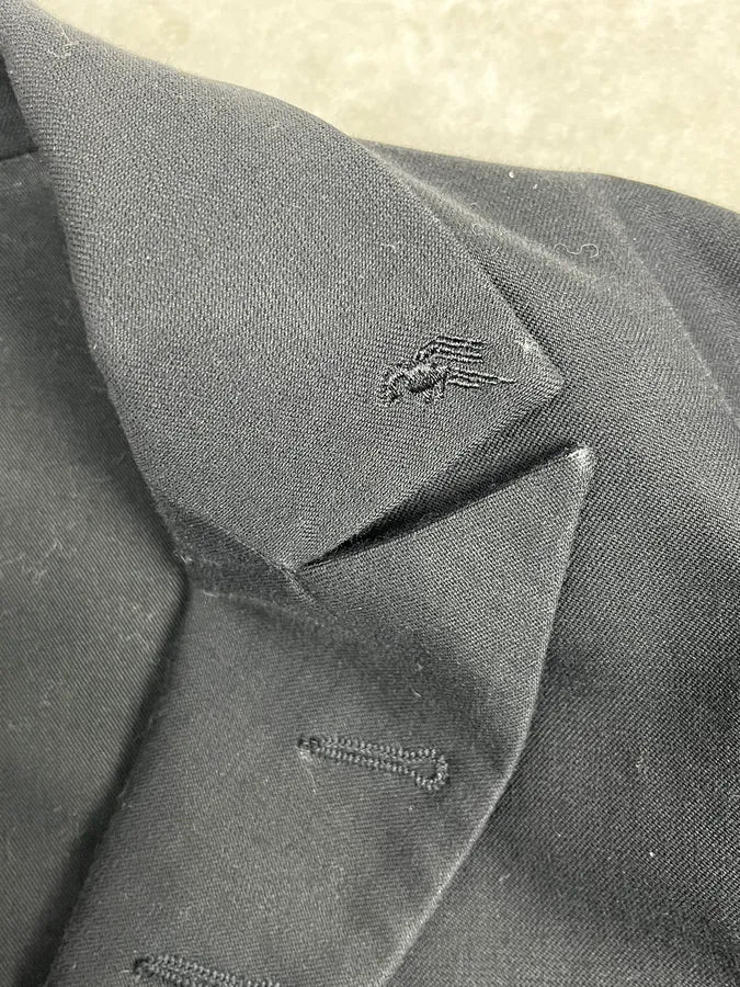 2000s Diesel Black Buttoned Wool Blazer Jacket - Image 11
