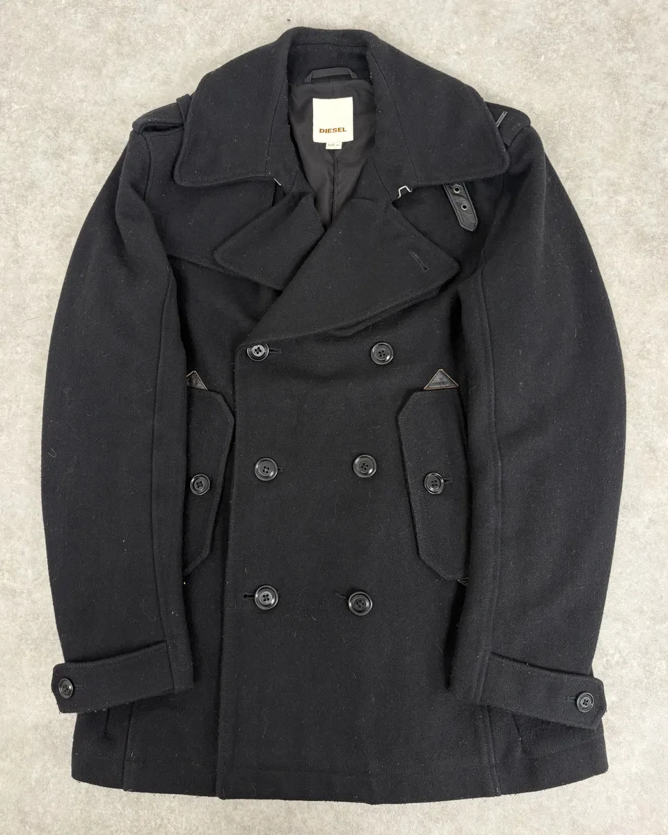 2000s Diesel Black Caban Buttoned Jacket