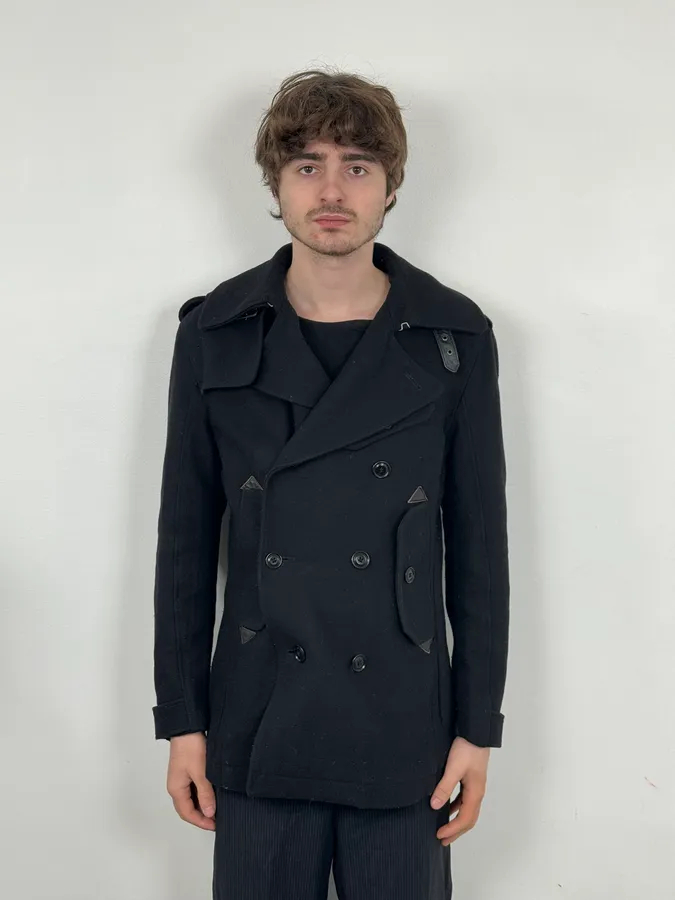 2000s Diesel Black Caban Buttoned Jacket - Image 2