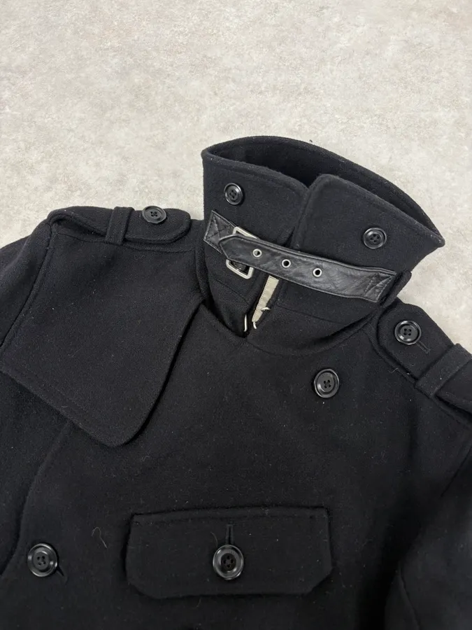 2000s Diesel Black Caban Buttoned Jacket - Image 4
