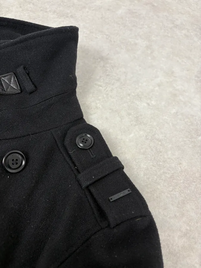 2000s Diesel Black Caban Buttoned Jacket - Image 5