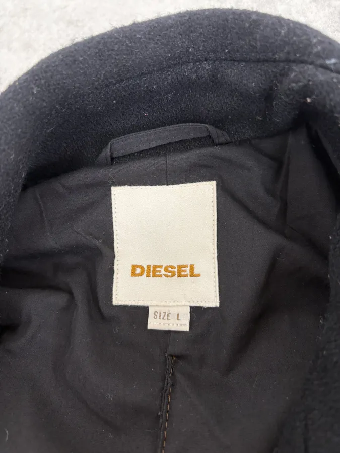 2000s Diesel Black Caban Buttoned Jacket - Image 8