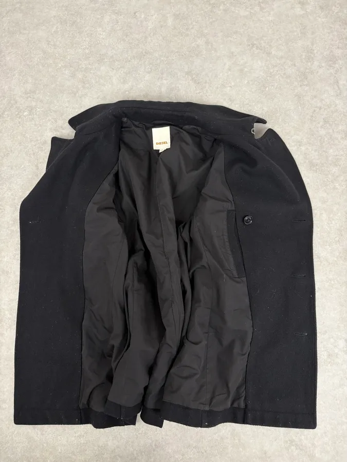 2000s Diesel Black Caban Buttoned Jacket - Image 9