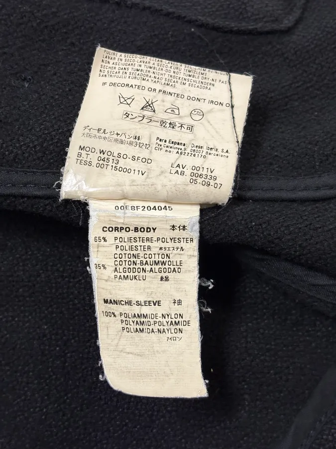 2000s Diesel Black Classy Caban Jacket - Image 10