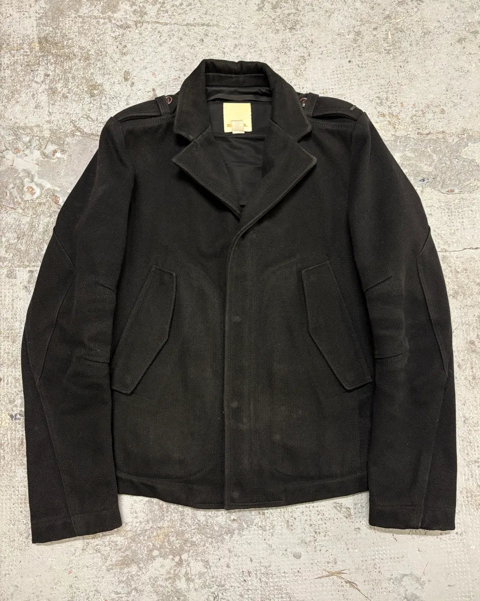 2000s Diesel Black Classy Caban Jacket - Image 3