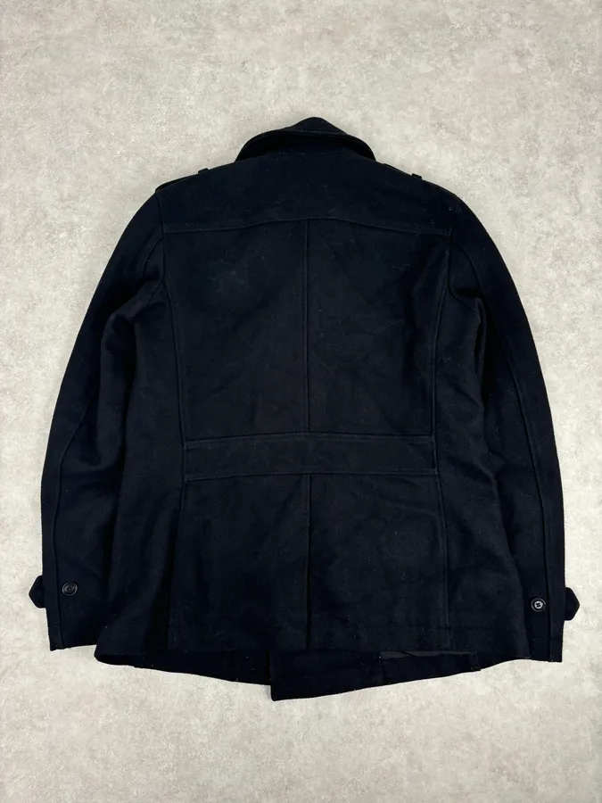 2000s Diesel Black Classy Wool Caban Jacket - Image 5