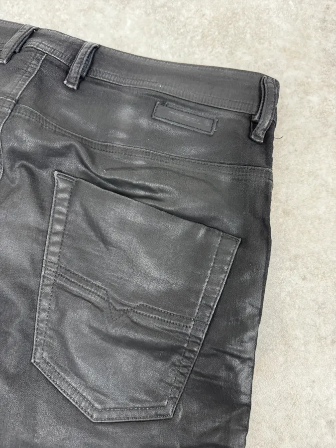 2000s Diesel Black Faded Wax Jeans - Image 10