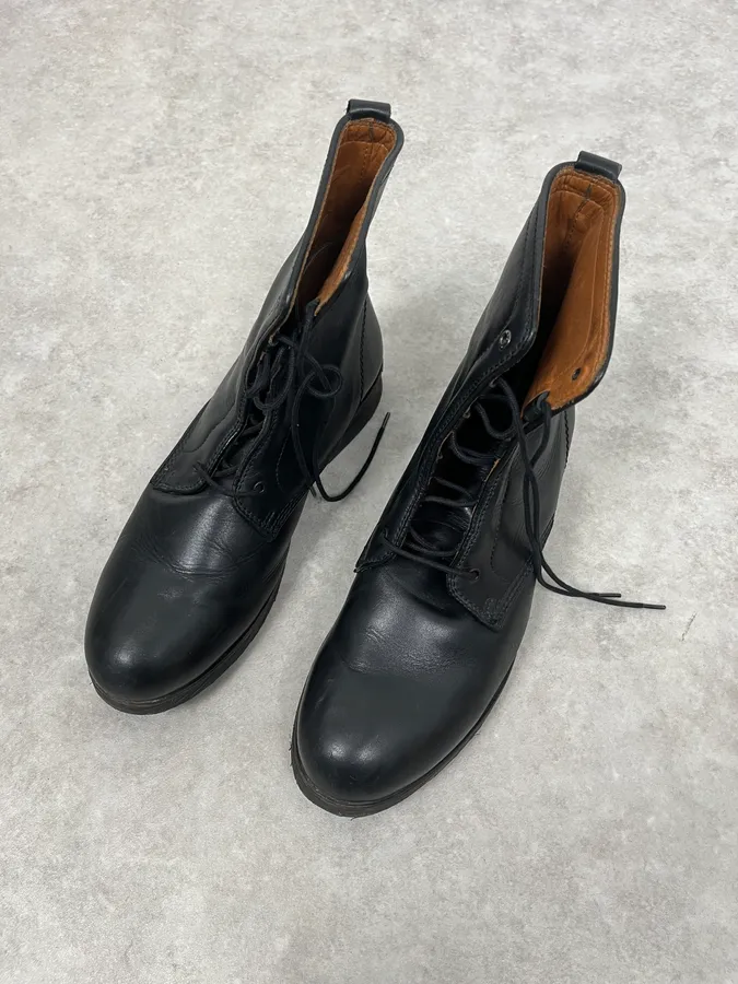 2000s Diesel Black High Leather Boots - Image 6