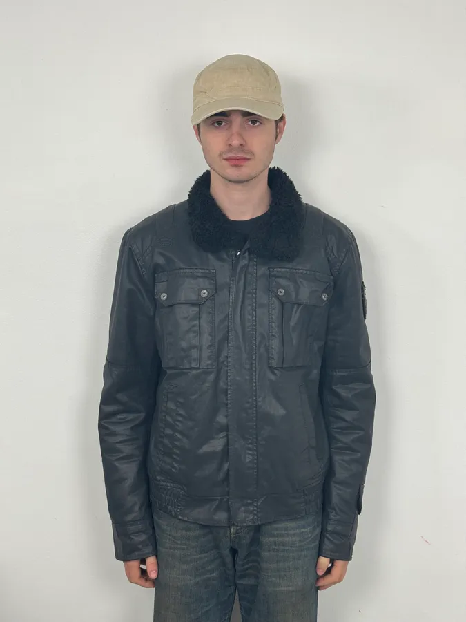 2000s Diesel Black Waxed Mafia Obscure Jacket - Image 2