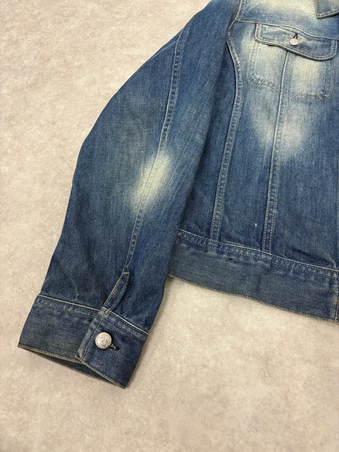 2000s Diesel Blue Faded Denim Jacket - Image 8