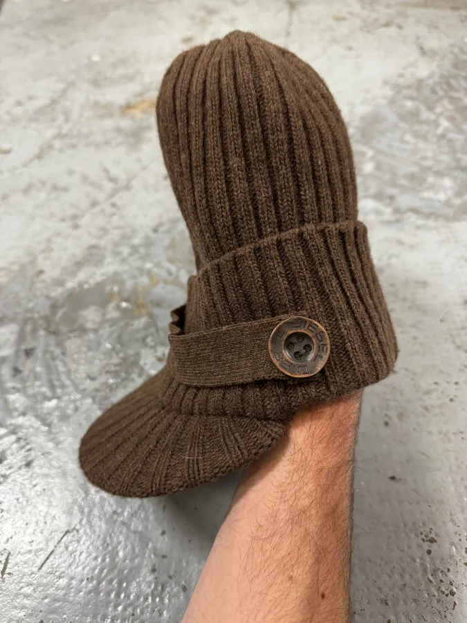 2000s Diesel Brown Wool Relaxed Cozy Beanie Cap - Image 5