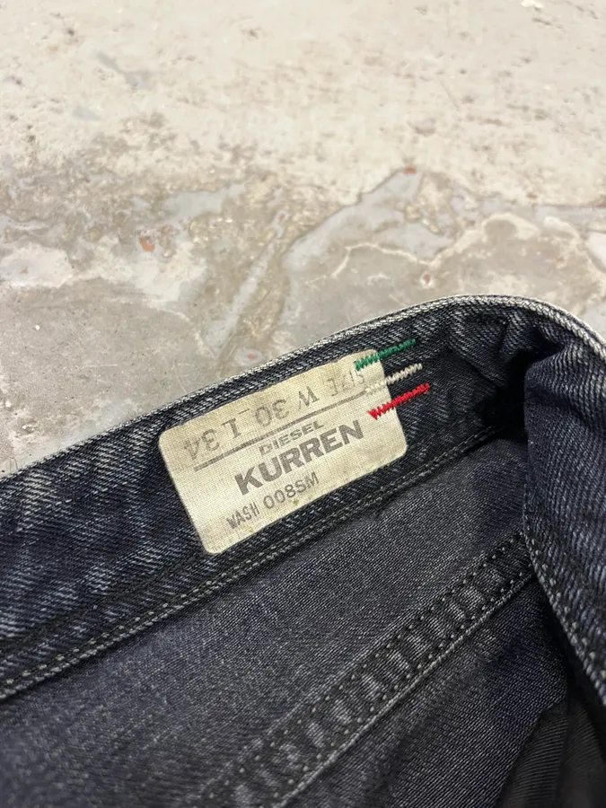 2000s Diesel Crack Navy Faded Jeans - Image 12
