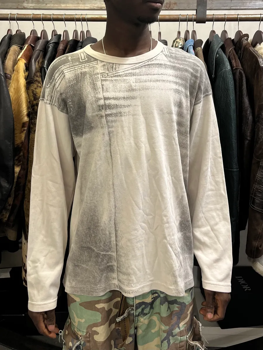 2000s Diesel Denim Trompe L’Oeil White Longsleeves - Image 2