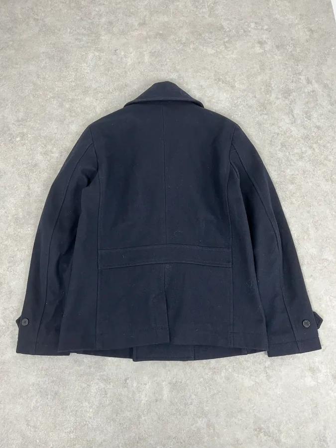 2000s Diesel Double Breasted Navy Wool Caban Jacket - Image 6