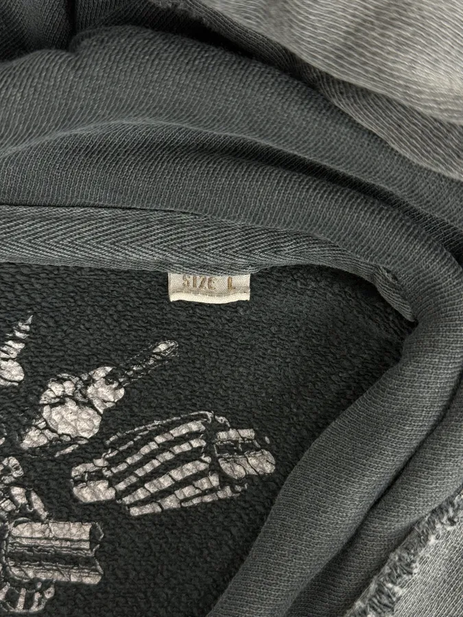 2000s Diesel Faded Grey Graphic Hoodie - Image 8