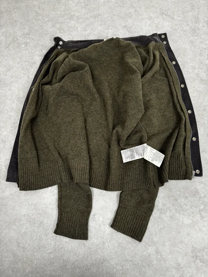 2000s Diesel Green Avant-Garde Buttoned Wool Sweater - Image 7
