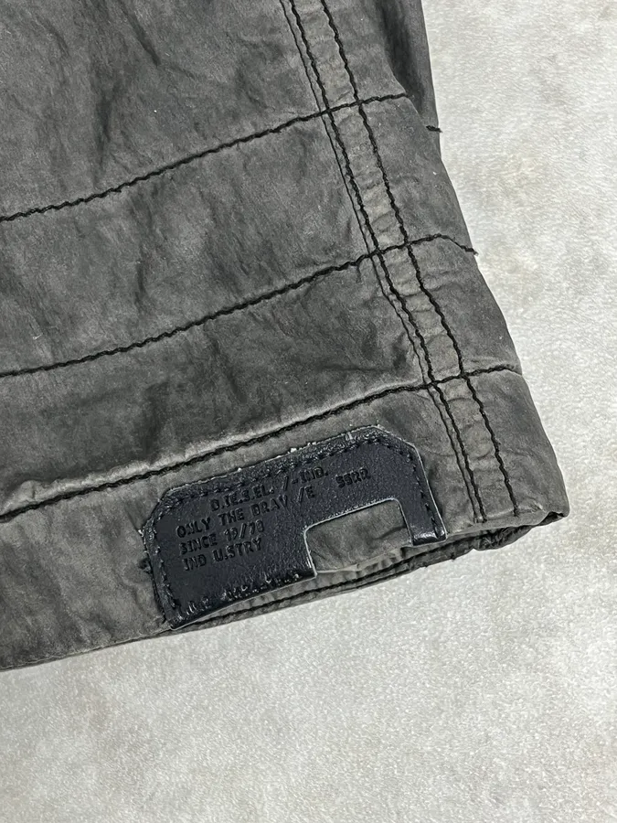 2000s Diesel Grey Asymmetrical Caban Jacket - Image 8