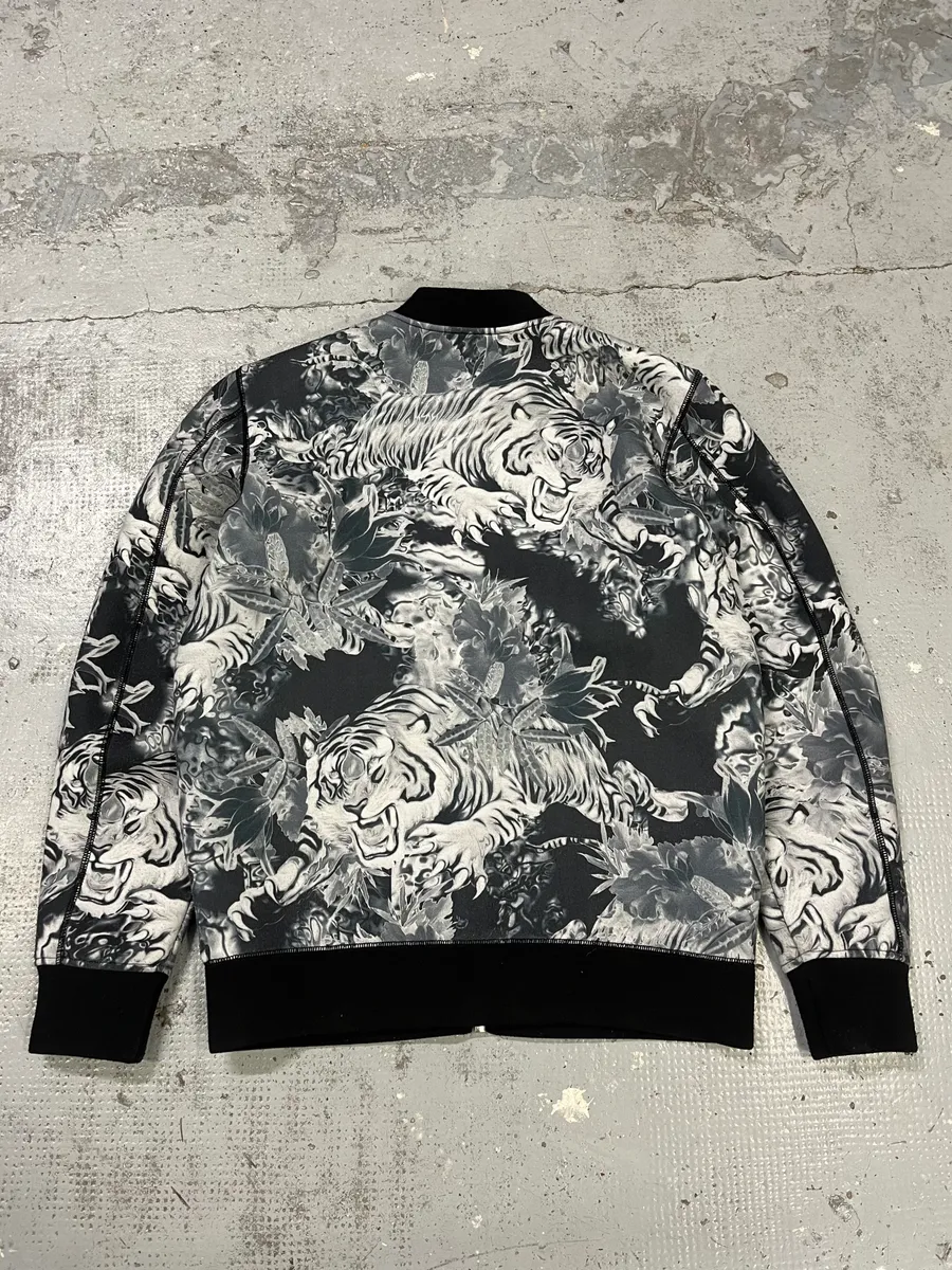 2000s Diesel Grey Tiger Bomber Jacket - Image 7
