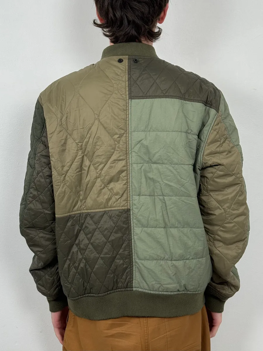 2000s Diesel Khaki Deconstructed Puffer Bomber Jacket - Image 3