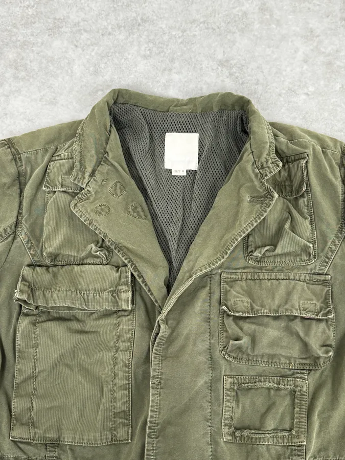 2000s Diesel Military Green Cargo Blazer Jacket - Image 8